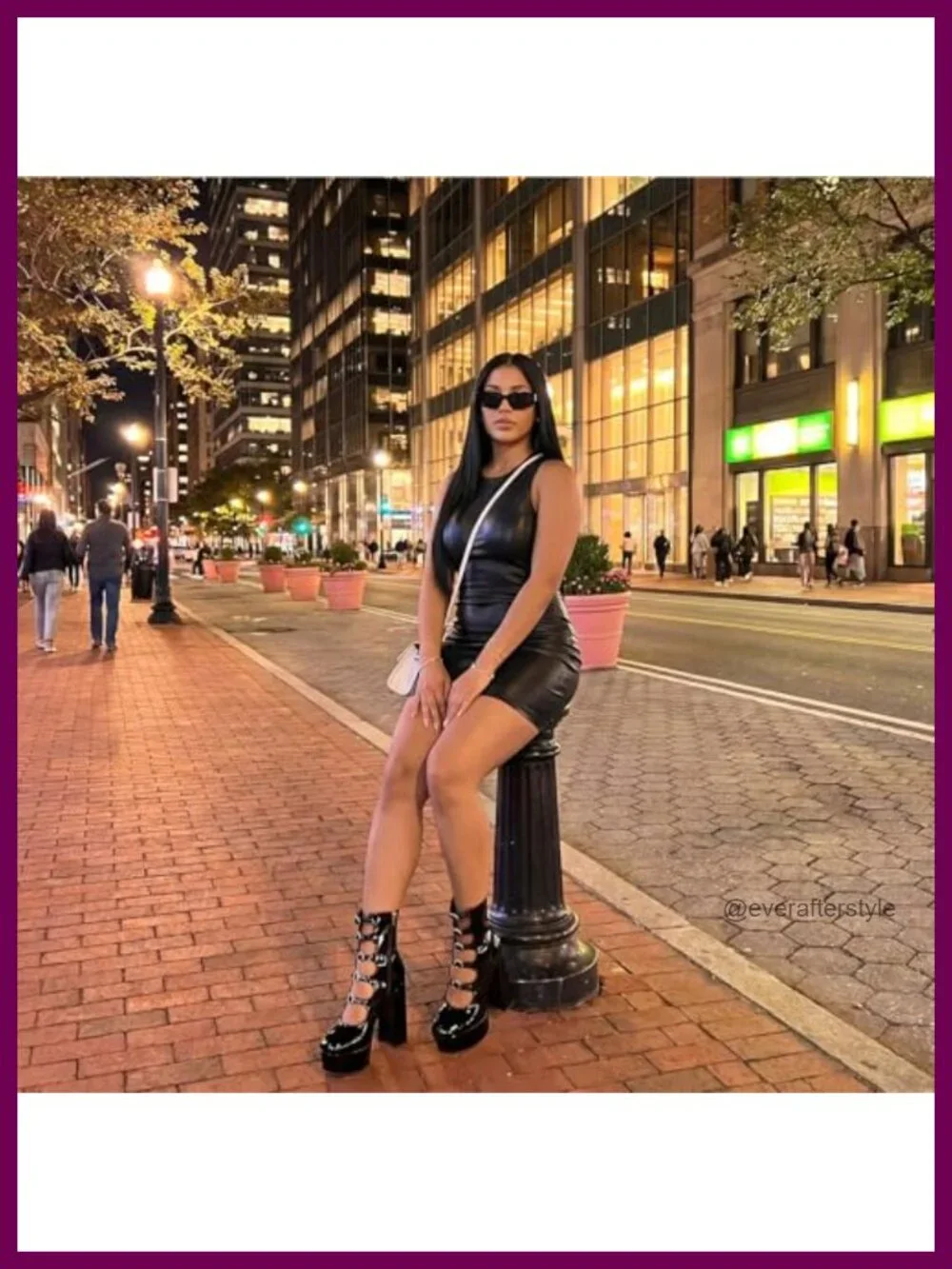 Gothic Platform Ankle Boots Women Chunky Block Heels Side Zipper Patent Leather